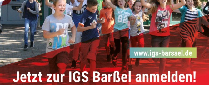 Werbebanner zur IGS-Anmeldung.