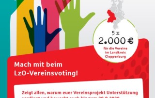 Flyer des LzO-Vereinsvotings. Weitere Informationen unter: lzo.com/vereinsvoting.