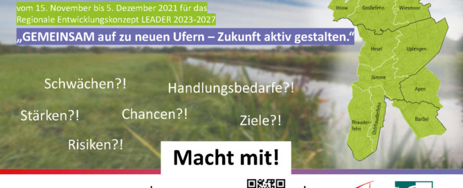 Flyer zur Umfrage der LEADER-Region Fehngebiet